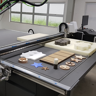 Foam inserts being crafted at TransPak's custom foam manufacturing facility.