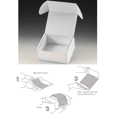 Instructions for how to fold a package.